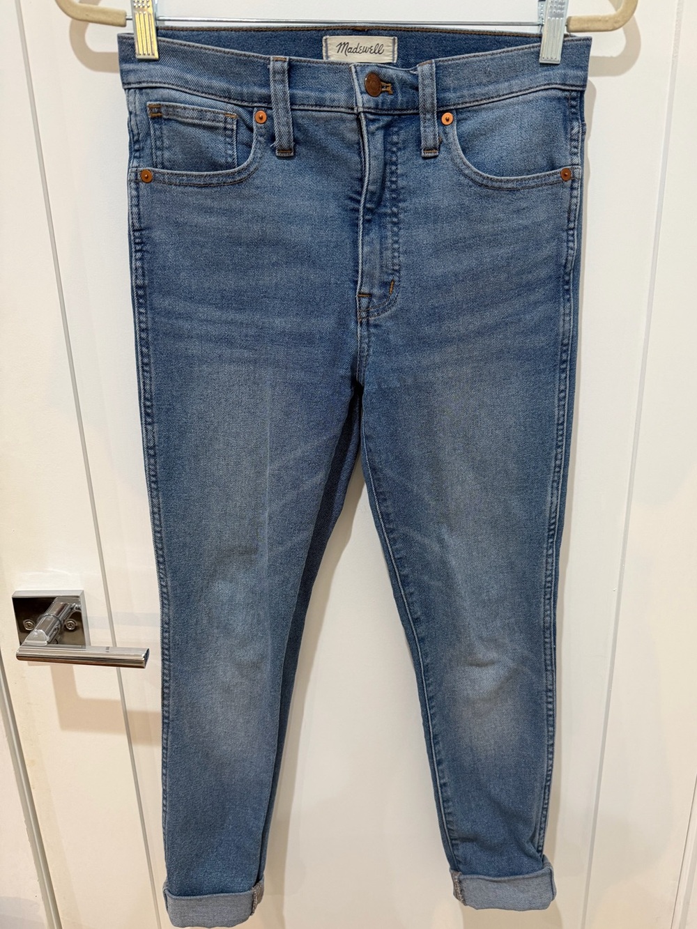 Madewell 10” High-Rise Skinny Jeans in Medium Blue Wash